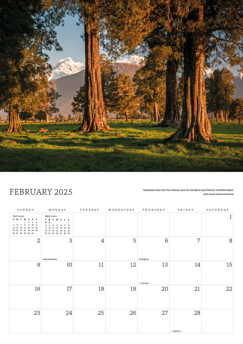 2025 Images Of New Zealand Calendar