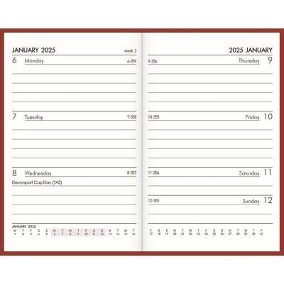 2025 Diary Collins A73P Week to View Red