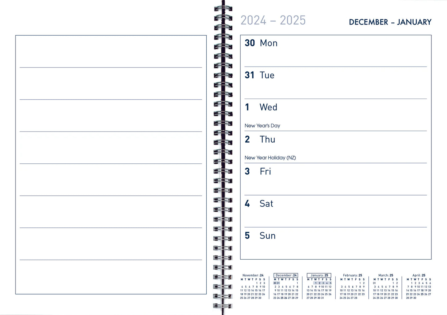 Diary 2025 Collins A5TS Week to View