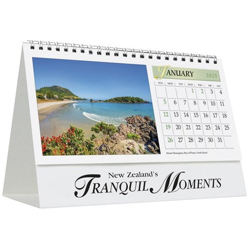 2025 Calendar New Zealand Tranquil Moments Desk