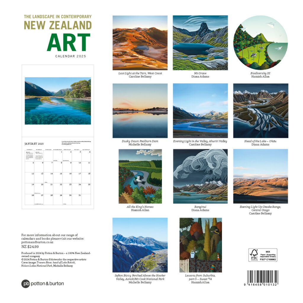 2025 Landscape In Contemporary New Zealand Art Calendar