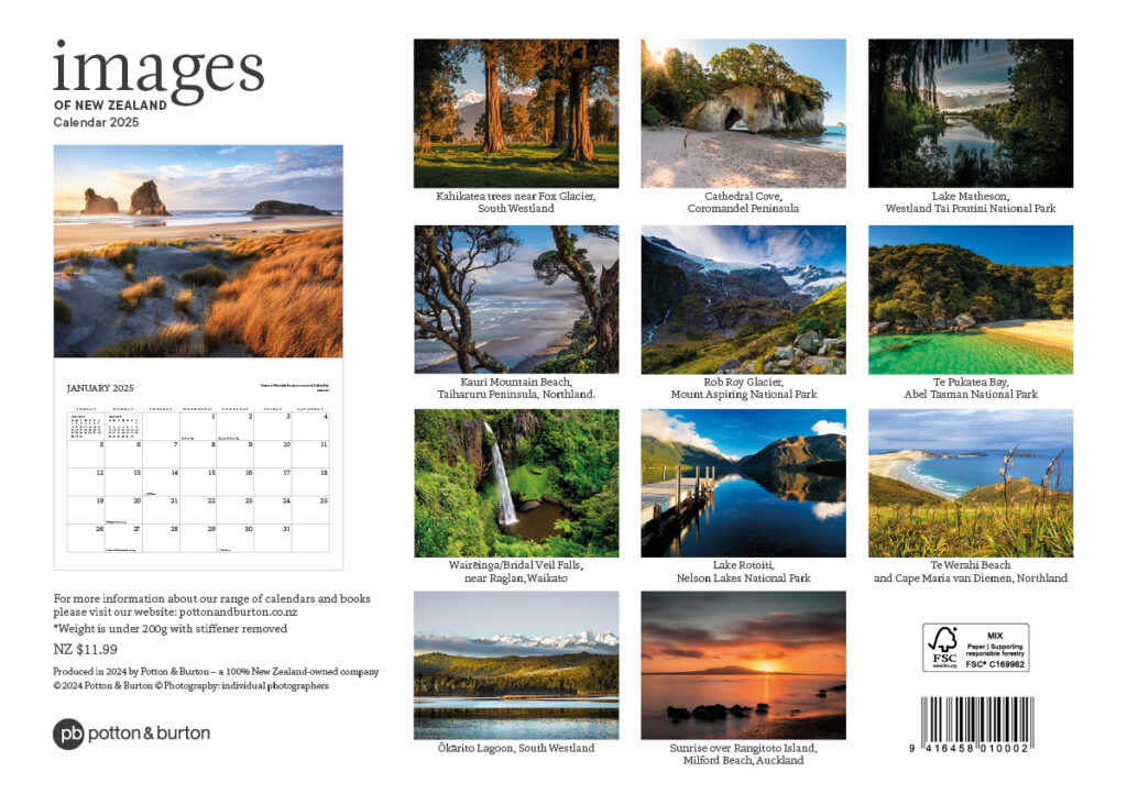 2025 Images Of New Zealand Calendar