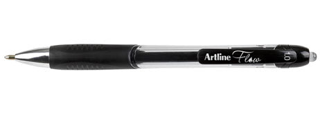 PEN ARTLINE RETRACTABLE BALL POINT FLOW MEDIUM BLACK - City Books & Lotto