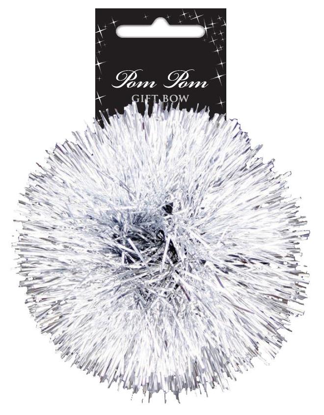 BOW POM POM METALLIC SILVER - City Books & Lotto