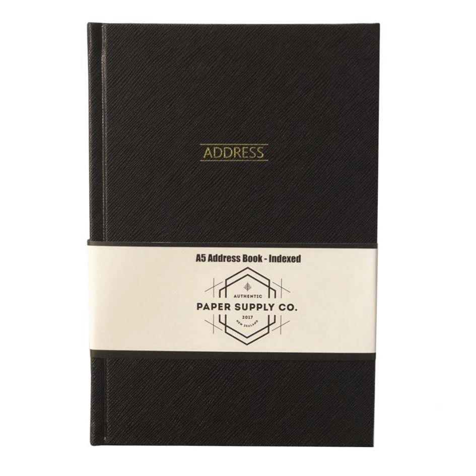 Citta Collection A5 Address Book Black Indexed - City Books & Lotto