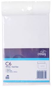 Croxley Envelope C6 White Non Window Pkt 20 - City Books & Lotto